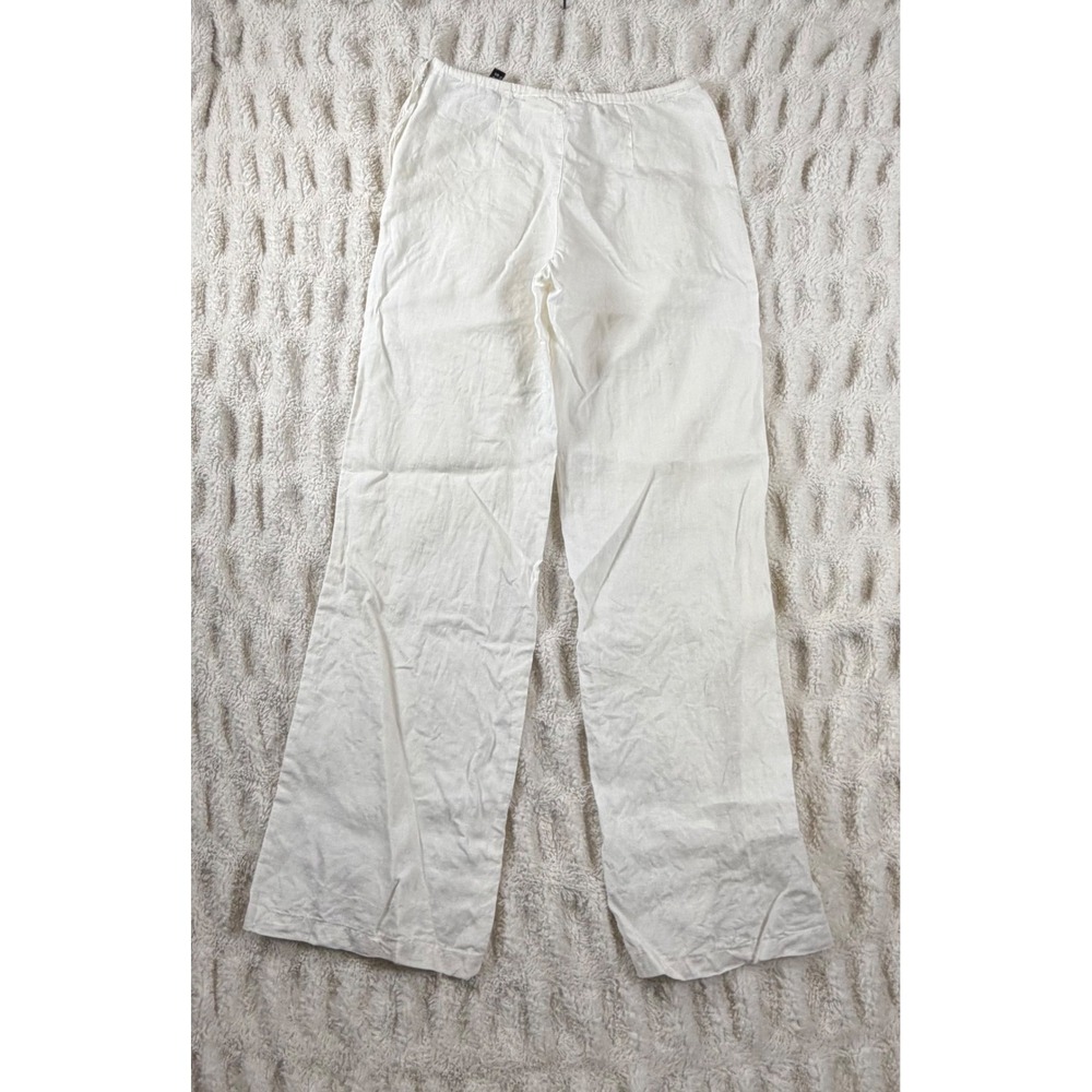 Pepito's Made in Italy White 100% Linen Wide Leg Pants Size S